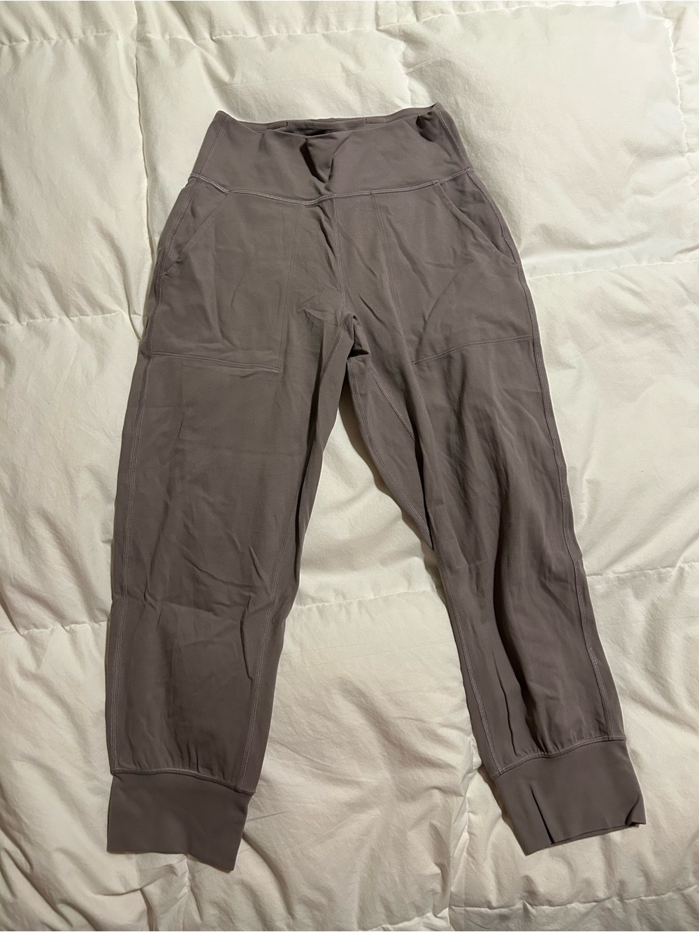 High-Waist Tight Fit Jogger Pants - Purple